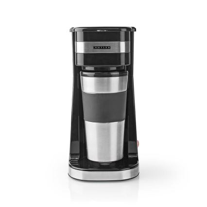 Butler - Aparat za jednu šalicu kave 0,4 l s putnom šalicom 750W/230V nehrđajući čelik/crna