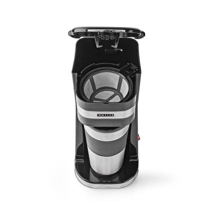 Butler - Aparat za jednu šalicu kave 0,4 l s putnom šalicom 750W/230V nehrđajući čelik/crna
