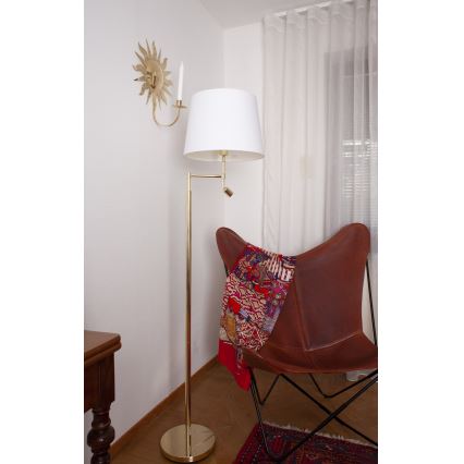 ByRydens - LED Podna lampa ORLANDO 1xE27/5W/230V + LED/3W bijela/zlatna pr. 36 cm