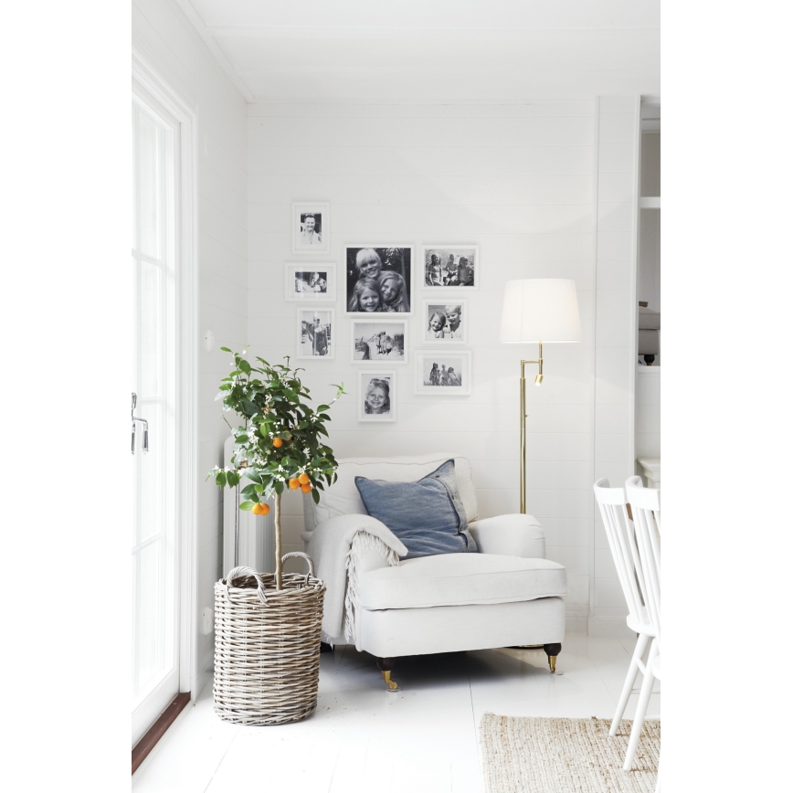 ByRydens - LED Podna lampa ORLANDO 1xE27/5W/230V + LED/3W bijela/zlatna pr. 36 cm