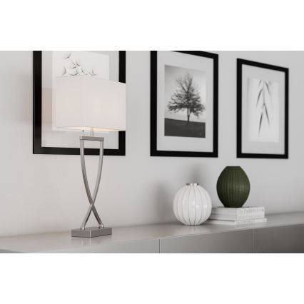 ByRydens - Stolna lampa OMEGA 1xE27/5W/230V bijela/sjajni krom