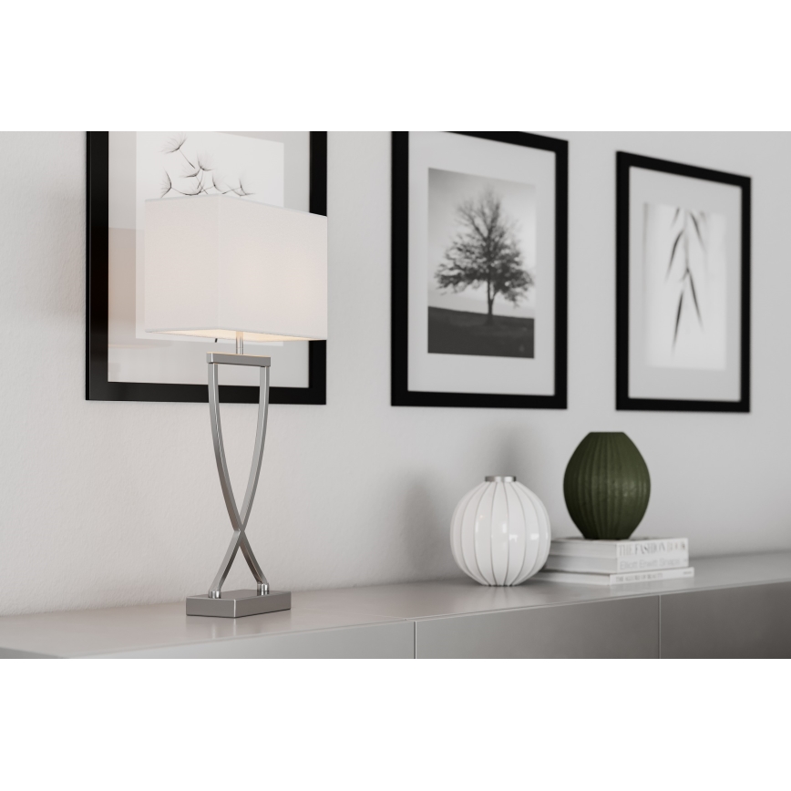 ByRydens - Stolna lampa OMEGA 1xE27/5W/230V bijela/sjajni krom