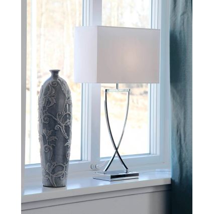 ByRydens - Stolna lampa OMEGA 1xE27/5W/230V bijela/sjajni krom