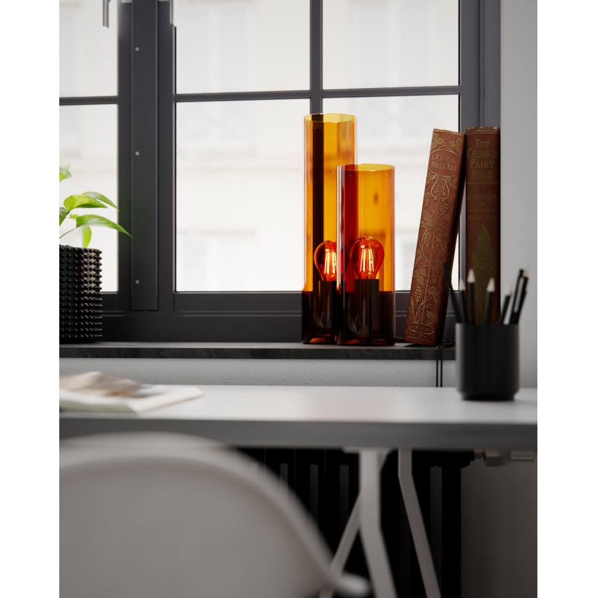 ByRydens - Stolna lampa FLAKE 1xE27/8W/230V smeđa/zadimljena