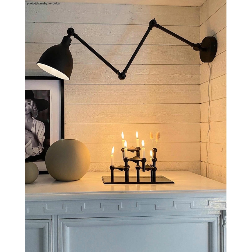 ByRydens - Prigušiva zidna lampa BAZAR 1xE27/5W/230V crna