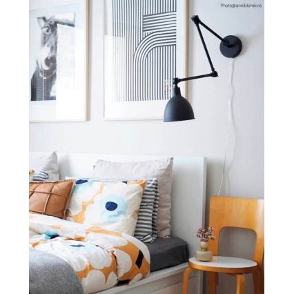 ByRydens - Prigušiva zidna lampa BAZAR 1xE27/5W/230V crna