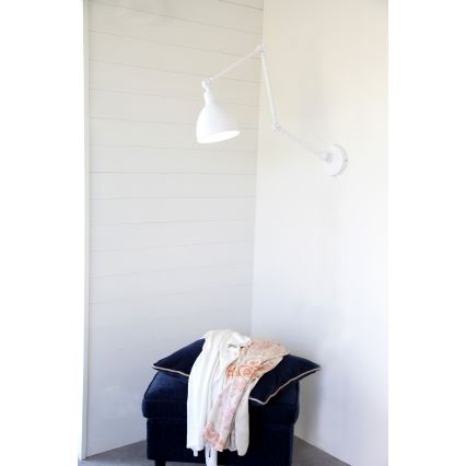 ByRydens - Prigušiva zidna lampa BAZAR 1xE27/5W/230V bijela