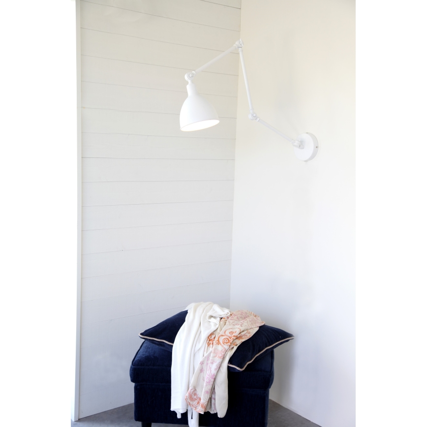 ByRydens - Prigušiva zidna lampa BAZAR 1xE27/5W/230V bijela