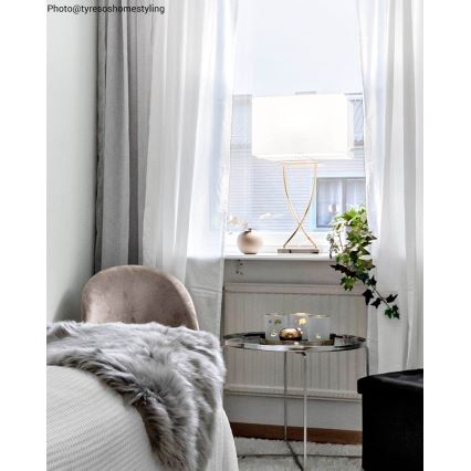ByRydens - Stolna lampa OMEGA 1xE27/5W/230V bijela/mesing