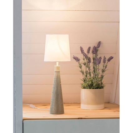 ByRydens - Stolna lampa LOFTY 1xE27/5W/230V bijela/srebrna