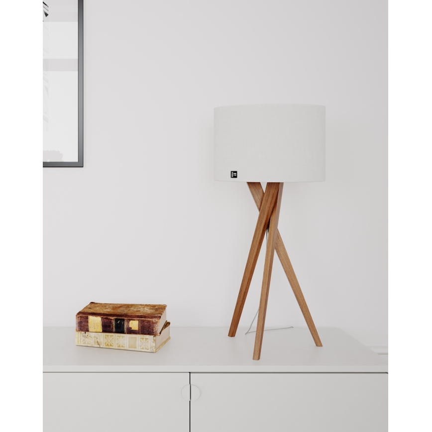 ByRydens - Stolna lampa VEGA 1xE27/8W/230V bijela/hrast