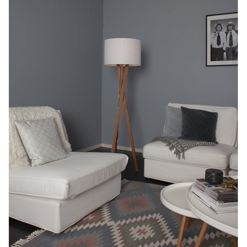 ByRydens - Podna lampa VEGA 1xE27/5W/230V bež/bijela