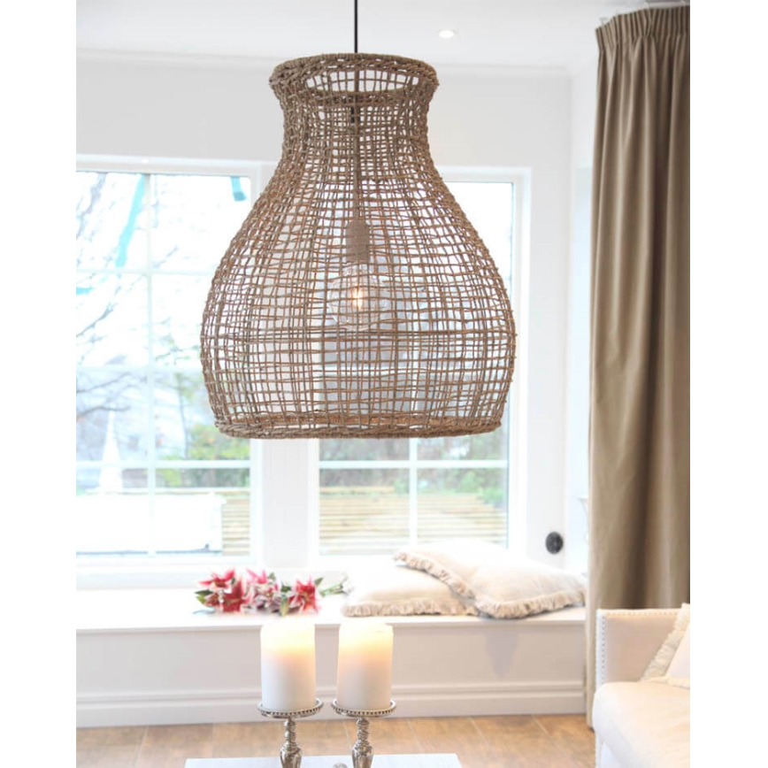 ByRydens - Luster na sajli SEAGRASS 1xE27/8W/230V bež pr. 49 cm