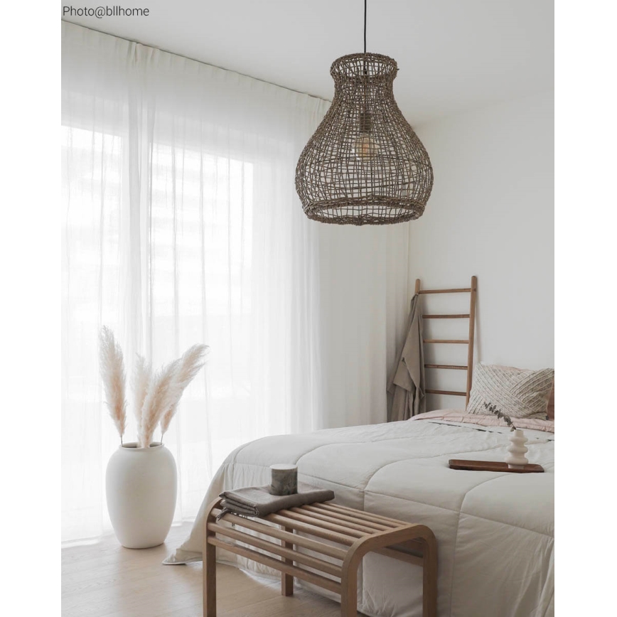 ByRydens - Luster na sajli SEAGRASS 1xE27/8W/230V bež pr. 49 cm