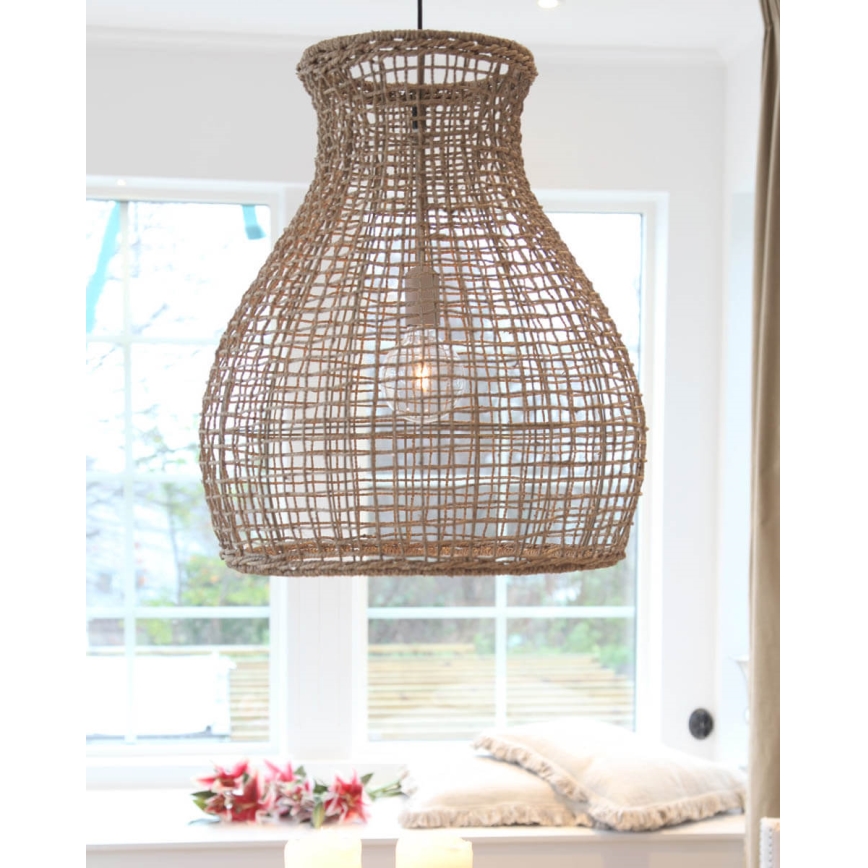 ByRydens - Luster na sajli SEAGRASS 1xE27/8W/230V bež pr. 49 cm