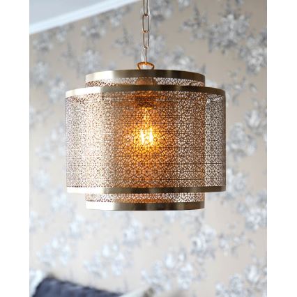 ByRydens - Luster na lancu HERMINE 1xE27/5W/230V mesing pr. 34 cm