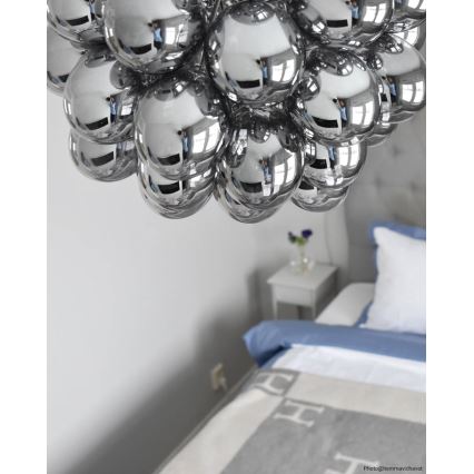 ByRydens - Luster na sajli GROSS 8xG9/4W/230V dimna/crna pr. 50 cm