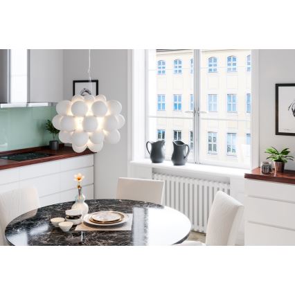ByRydens - Luster na sajli GROSS 8xG9/4W/230V bijela pr. 50 cm