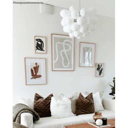 ByRydens - Luster na sajli GROSS 8xG9/4W/230V bijela pr. 50 cm