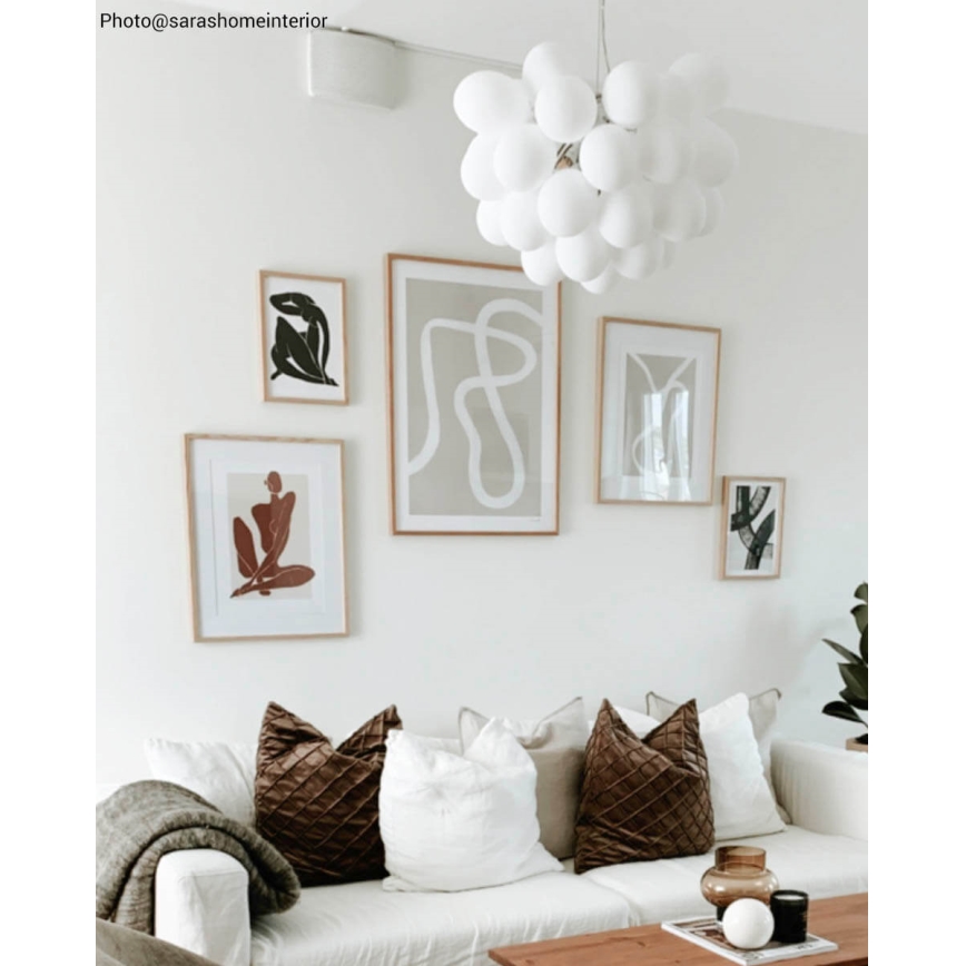 ByRydens - Luster na sajli GROSS 8xG9/4W/230V bijela pr. 50 cm