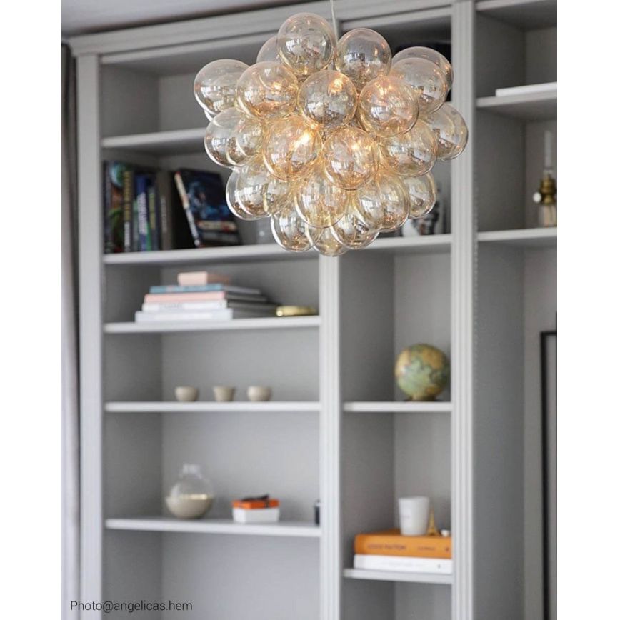 ByRydens - Luster na sajli GROSS 8xG9/4W/230V dimna/smeđa pr. 50 cm