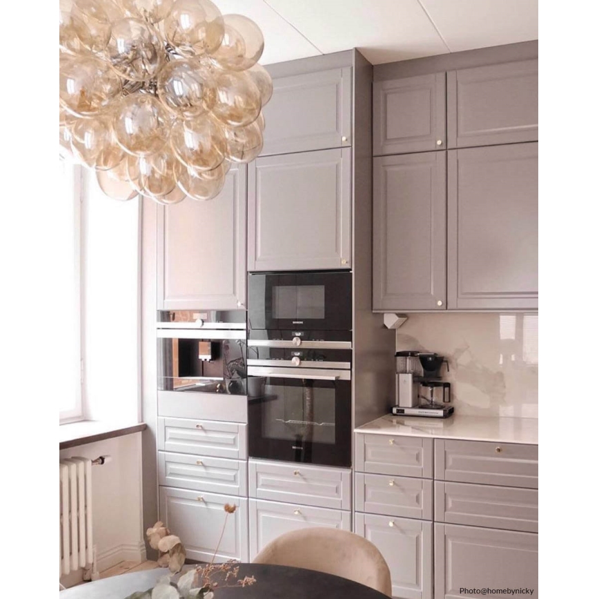 ByRydens - Luster na sajli GROSS 8xG9/4W/230V dimna/smeđa pr. 50 cm