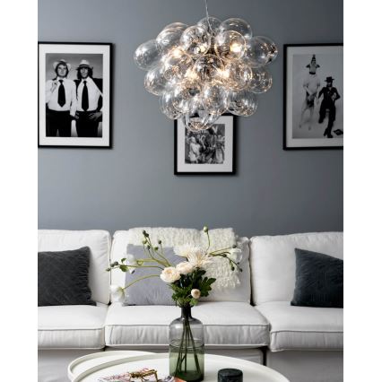 ByRydens - Luster na sajli GROSS 8xG9/4W/230V prozirna pr. 50 cm
