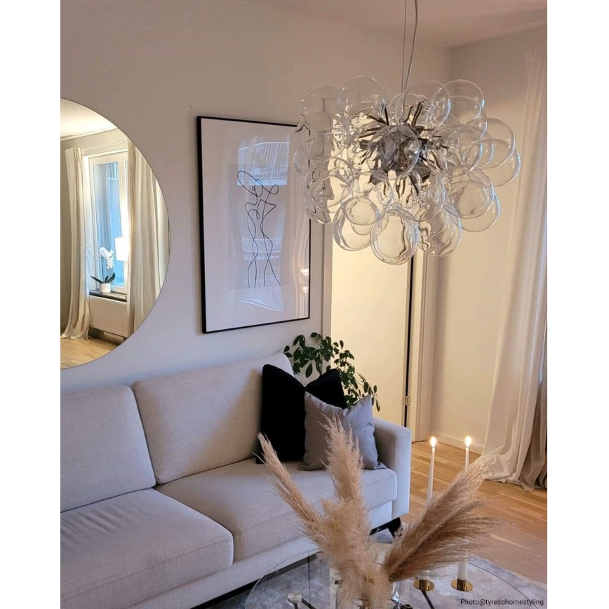 ByRydens - Luster na sajli GROSS 8xG9/4W/230V prozirna pr. 50 cm
