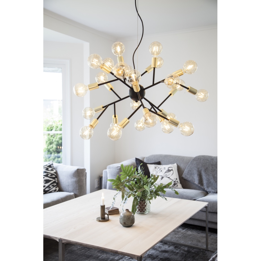 ByRydens - Luster na sajli HEROES 24xE27/5W/230V crna pr. 80 cm