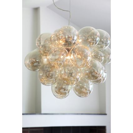 ByRydens - Luster na sajli GROSS GRANDE 8xG9/4W/230V dimna/smeđa pr. 62 cm