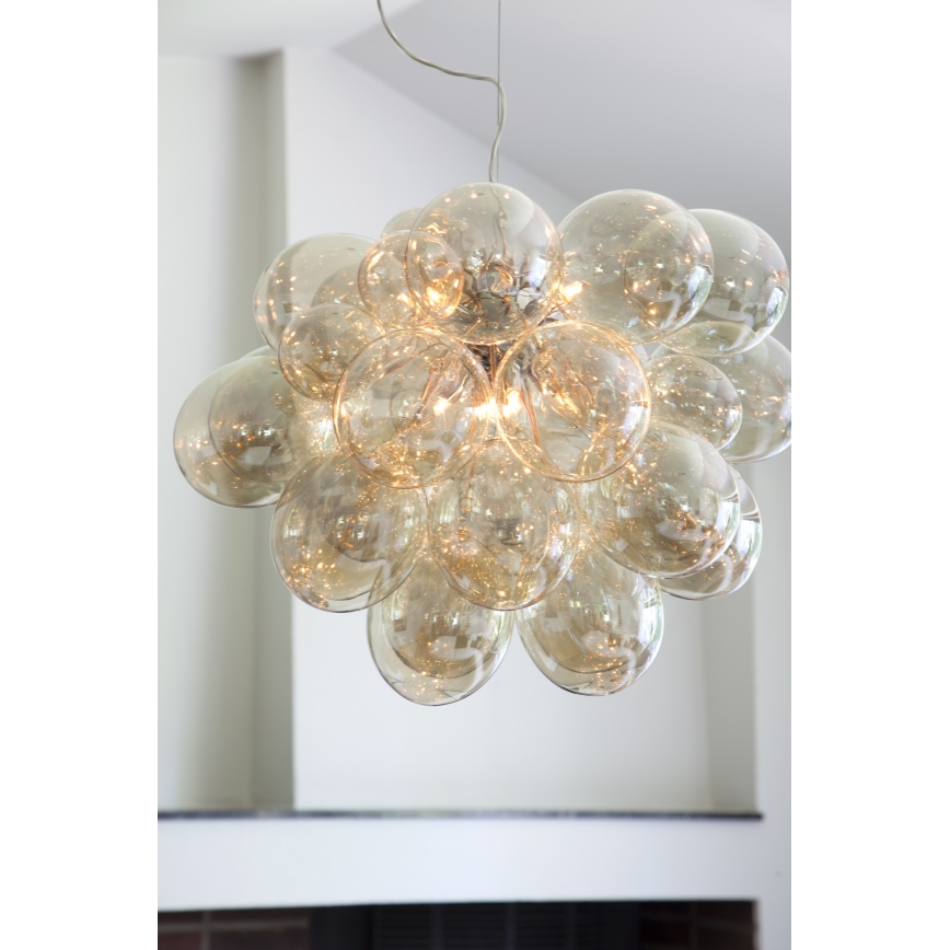 ByRydens - Luster na sajli GROSS GRANDE 8xG9/4W/230V dimna/smeđa pr. 62 cm