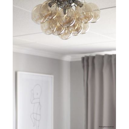 ByRydens - Stropna svjetiljka GRANDE 3xG9/4W/230V dimna/smeđa pr. 30 cm