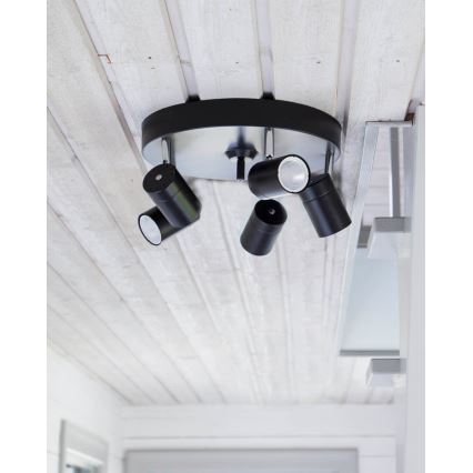 ByRydens - Reflektor CORRECT 5xGU10/7W/230V crna Ø 30 cm