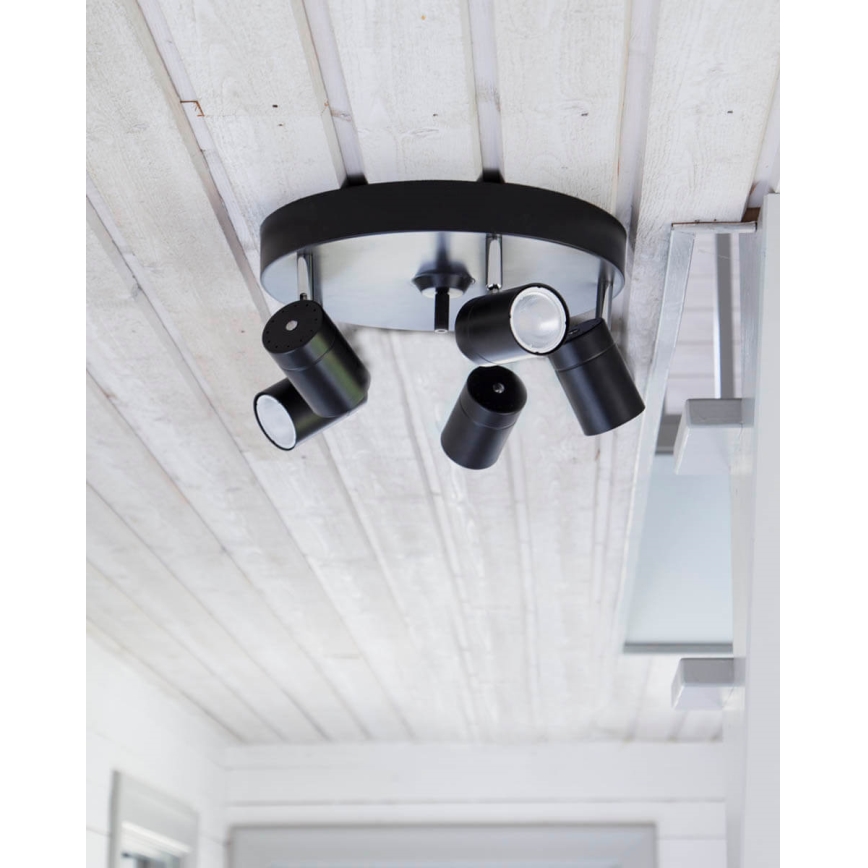 ByRydens - Reflektor CORRECT 5xGU10/7W/230V crna Ø 30 cm