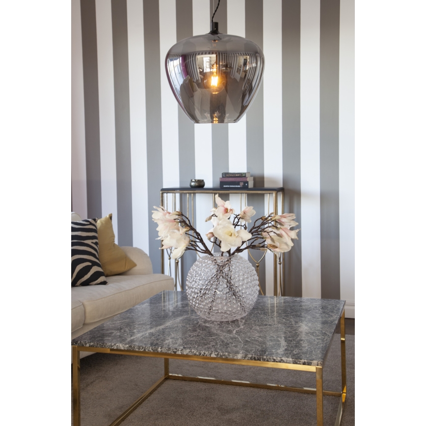 ByRydens - Luster na sajli BELLISSIMO 1xE27/8W/230V dimna/crna pr. 40 cm