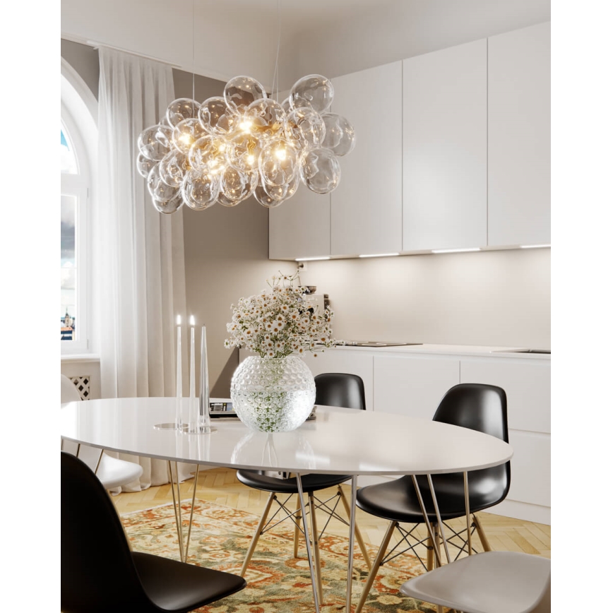 ByRydens - Viseći luster na sajli GROSS BAR 8xG9/8W/230V proziran