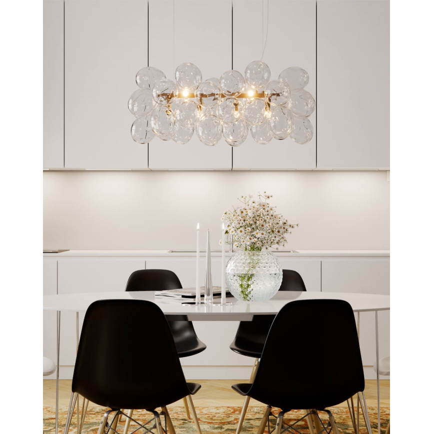 ByRydens - Viseći luster na sajli GROSS BAR 8xG9/8W/230V proziran