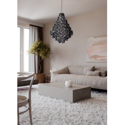 ByRydens - Luster na lancu MONARQUE GRANDE 11xE14/5W/230V crna pr. 58 cm
