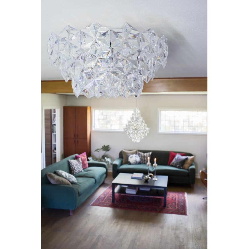 ByRydens - Stropna svjetiljka MONARQUE 3xE27/5W/230V prozirna pr. 51 cm