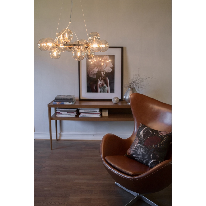 ByRydens - Luster na sajli SPLENDOR 25xG9/5W/230V dimna/smeđa