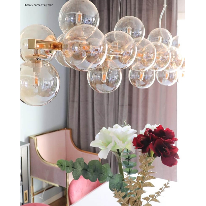 ByRydens - Luster na sajli SPLENDOR 25xG9/5W/230V dimna/smeđa