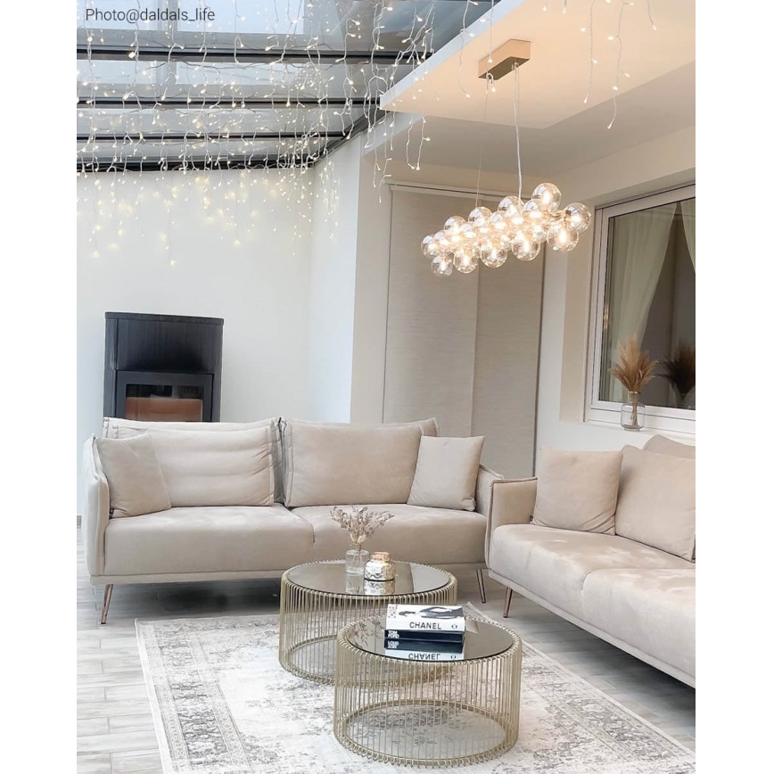 ByRydens - Luster na sajli SPLENDOR 25xG9/5W/230V dimna/smeđa