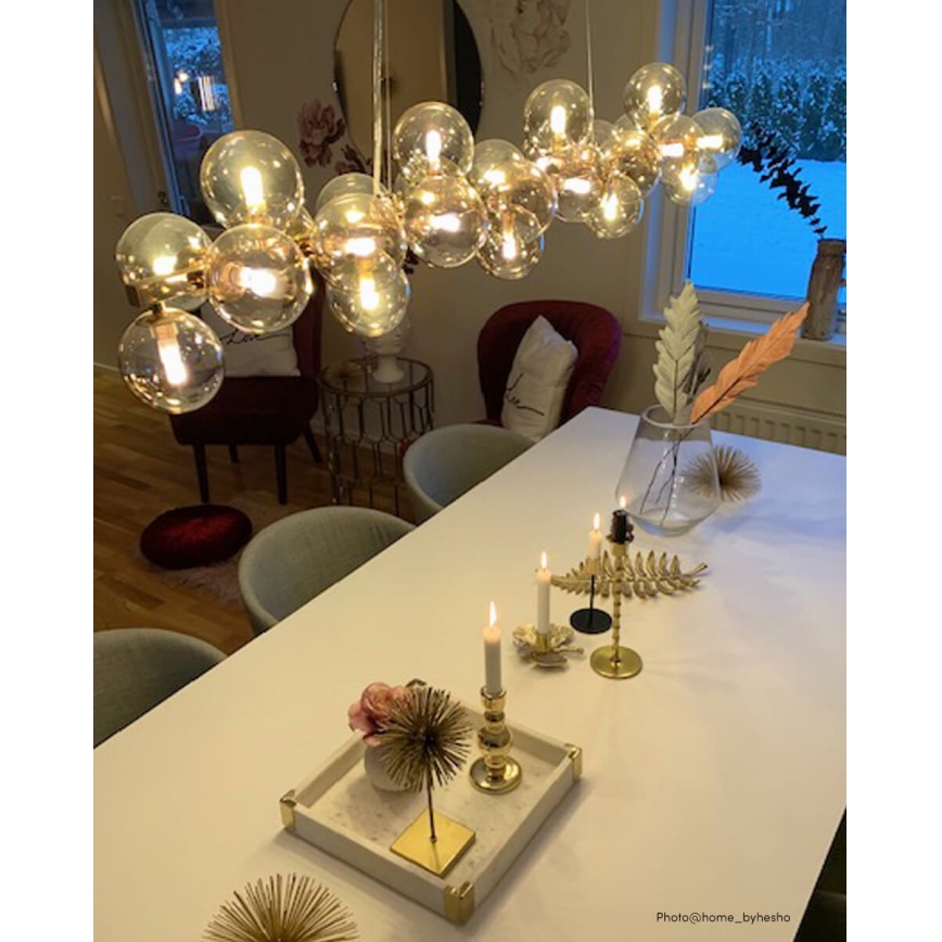 ByRydens - Luster na sajli SPLENDOR 25xG9/5W/230V dimna/smeđa