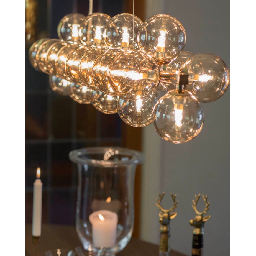 ByRydens - Luster na sajli SPLENDOR 25xG9/5W/230V dimna/smeđa