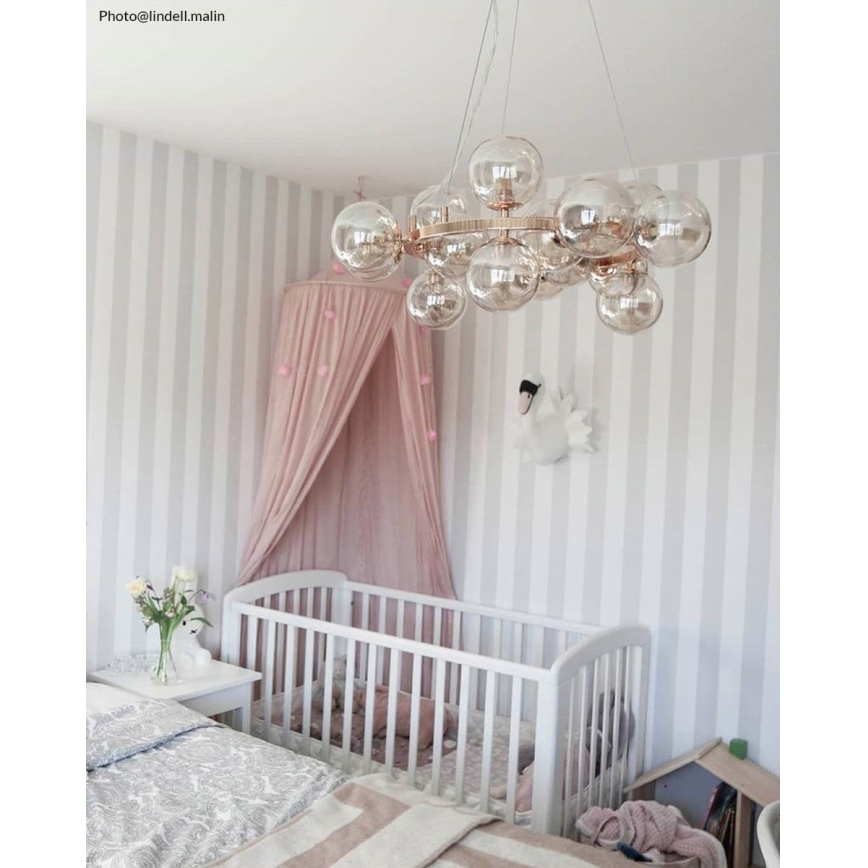 ByRydens - Luster na sajli SPLENDOR 15xG9/5W/230V dimna/smeđa pr. 58 cm