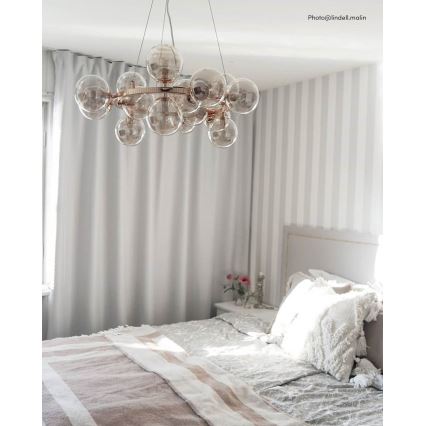 ByRydens - Luster na sajli SPLENDOR 15xG9/5W/230V dimna/smeđa pr. 58 cm
