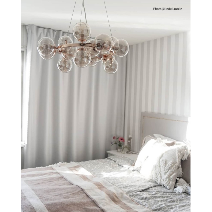 ByRydens - Luster na sajli SPLENDOR 15xG9/5W/230V dimna/smeđa pr. 58 cm