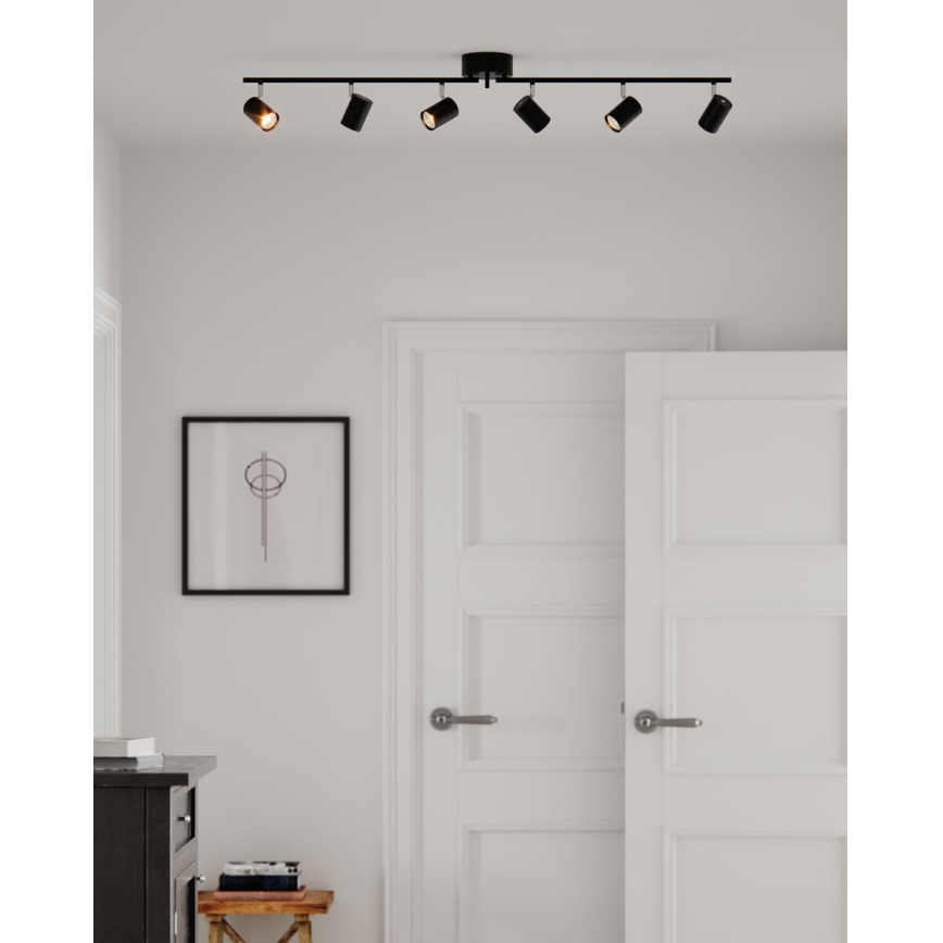 ByRydens - Reflektorska svjetiljka CORRECT 6xGU10/7W/230V crna pr. 30 cm