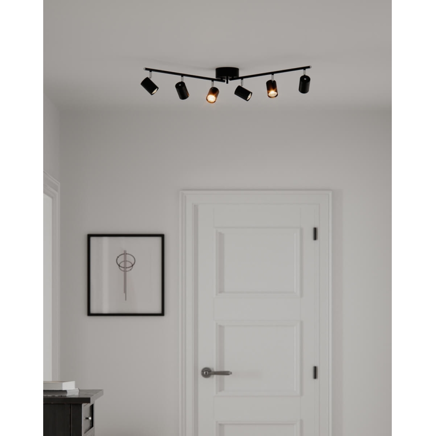 ByRydens - Reflektorska svjetiljka CORRECT 6xGU10/7W/230V crna pr. 30 cm