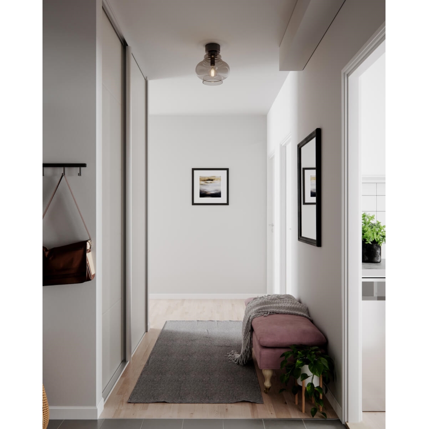 ByRydens - Stropna svjetiljka DOLORES 1xE27/5W/230V promjer 30 cm siva/zadimljena